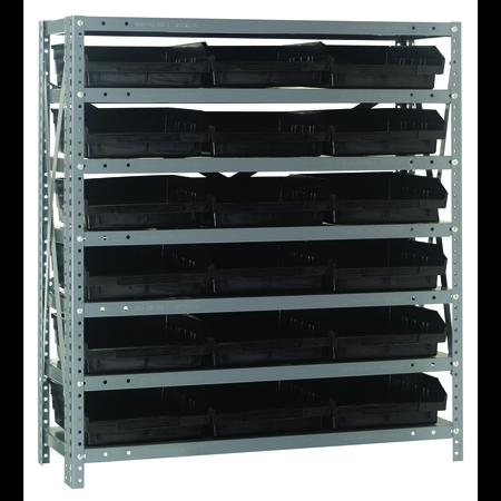 QUANTUM STORAGE SYSTEMS Steel Shelving with plastic bins 1239-109BK